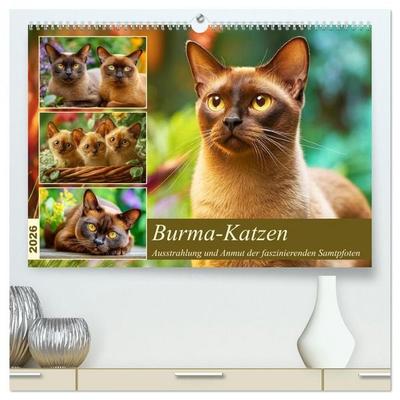 Burma-Katzen. Ausstrahlung und Anmut der faszinierenden Samtpfoten (hochwertiger Premium Wandkalender 2026 DIN A2 quer), Kunstdruck in Hochglanz