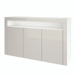 SIDEBOARD Valencia Sandgrau Hochglanz / Sandgrau Hochglanz