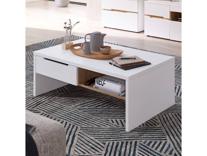 Table basse 110 x 40 x 65cm Blanc