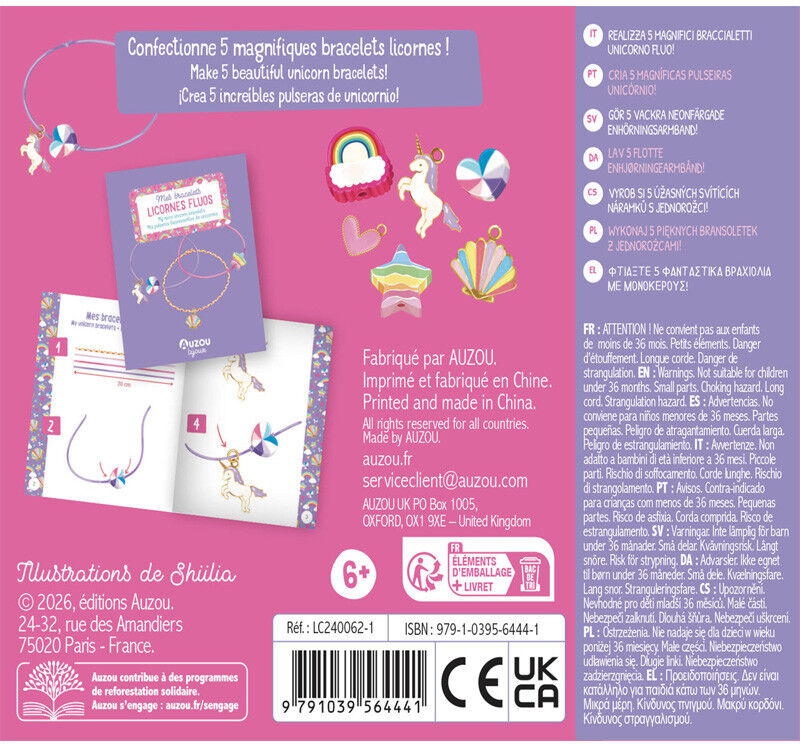 Mon superbe bijou : Mes bracelets licornes fluos - Auzou