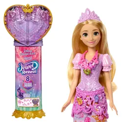 Disney Princess Jewel Reveal Rapunzel Modepuppe mit 8 Überraschungen wie Juwelenbox und 10 Zubehörteilen