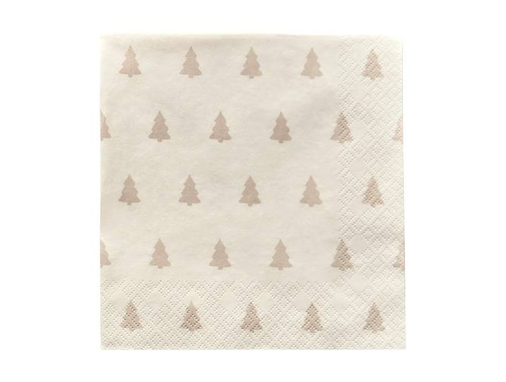 Scandi Essentials Serviette de table Linen trees 33x33 cm lot de 20 sable