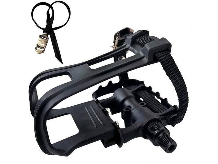 Fahrradpedale mit 4D-Verstellriemen & SmartFit-Clips Schwarz, Kunststoff, 15x1.5x17 cm, Freizeit & Co, Sport & Fitness, Fahrräder, Fahrradzubehör