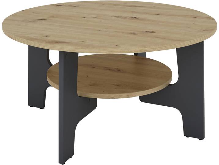 Couchtisch BYLIVING JONNY , braun (artisan eiche (eiche, optik), artisan eiche (eiche, optik)), B:80cm H:43cm T:80cm, Tische, Couchtisch, Artisan Eiche, Old Wood oder weiß, Ablageboden