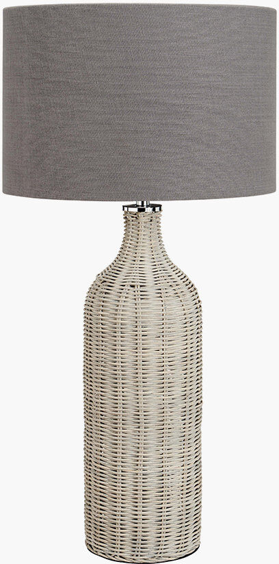 Beachcrest Home Anika Rattan Table Lamp Grey/Grey Wash 62cm H X 35cm W X 35cm D