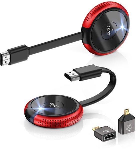 Kabelloser HDMI-Sender und -Empfänger, 4K/5,8G, für die Übertragung von Laptop/TV-Box/Kamera/USBC/PS5/Smartphone zu Fernseher/Monitor/Projektor, 165 Fuß/50 Meter