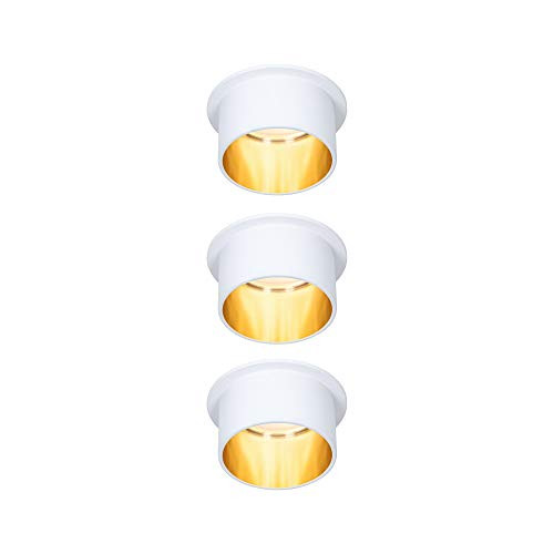 Paulmann LED-inbouwspot Gil set van 3, warm wit, wit/goud