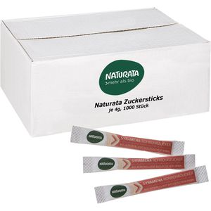 Naturata Zuckersticks Syramena, brauner Rohrzucker, BIO, je 4 g, 1000 Stück