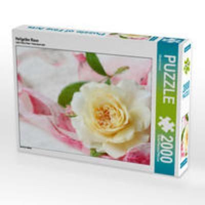 CALVENDO Puzzle Hellgelbe Rose | 2000 Teile Lege-Größe 90x67cm Foto-Puzzle für glückliche Stunden