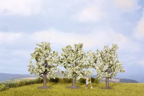 NOCH 25511 Baumpackung Obstbaum 45 bis 45mm Weiß, Blühend 3St.
