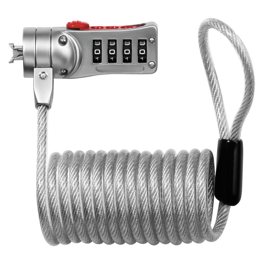 Master Lock Computerschloss mit selbstaufrollendem Kabel - Zahlenkombination (2120EURD)