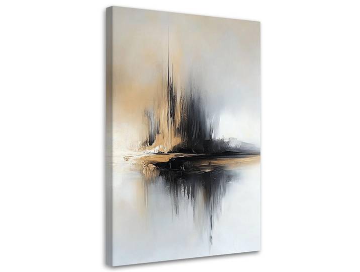 Feeby Leinwandbild Abstraktes Beigegrau 80x120cm, Rechteckig, 80x120 cm, Bilder & Rahmen, Bilder, Leinwandbilder