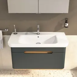 VitrA Sento Waschtisch 5948B003-0001 98 x 48,5 cm, weiß hochglanz, mit Überlauf, Hahnloch mittig