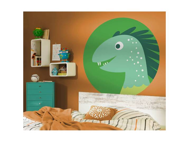 Papier peint intissé Little Dino Velo 128 x 128cm Vert