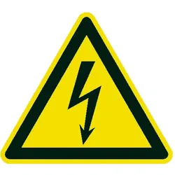 Moravia, Sicherheitskennzeichnung, MORION Warnaufsteller, gelb "Elektrische Spannung"