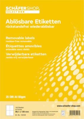 Schäfer Shop Select Universal-Etiketten, wiederablösbar, 99,1 x 139 mm, 100 Stück