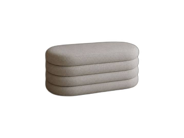 Banc tapissé coloris beige de 100x42cm