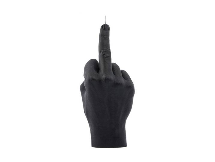 Formkerze Mandatus Candle Hand F*ck you , schwarz, H:20cm Ø:9cm, Kerzen, Formkerze