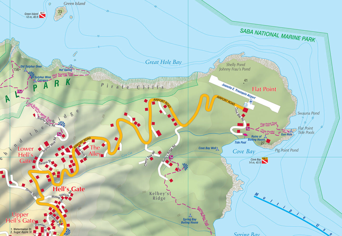 Carte topographique - Saba (Dutch Caribbean)   Kasprowski