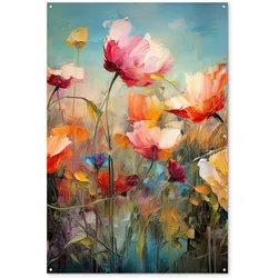 GARTENPOSTER Blumen - Aquarell - Kunst - Botanisch - Natur Bild 120x180 cm