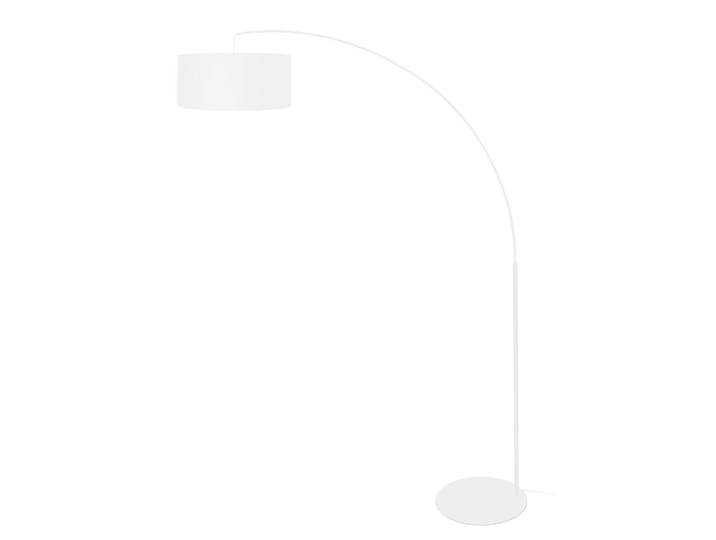 Lampadaire métal blanc abat-jour tissu blanc