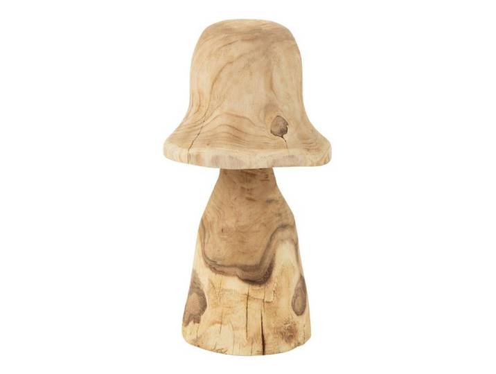 Champignon Déco en Bois  Cloche  42cm Naturel