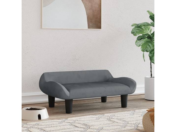 vidaXL Lit pour chien gris foncé 70x40x24 cm velours