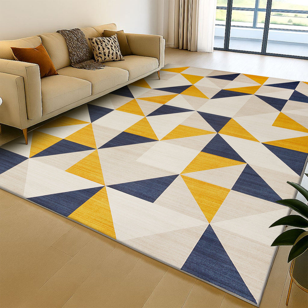 George Oliver Oriental Shaggy Washable Area Rug BRIO Rectangle 160 x 300 cm
