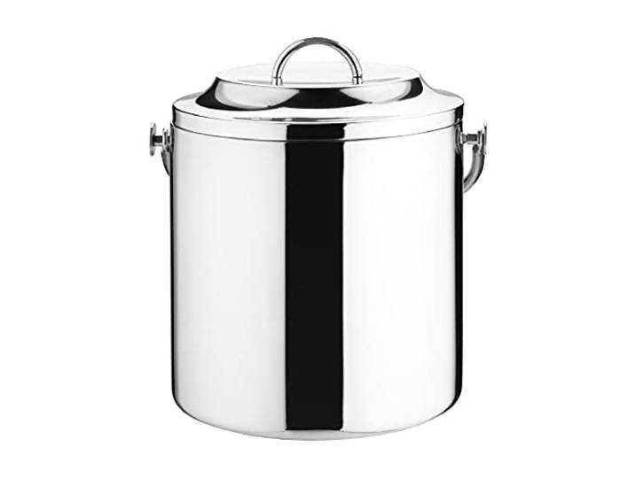 Olympia Eiskübel mit Deckel C569, 3,3 l, Edelstahl, rund, doppelwandig, isoliert, für Partys, Grillabende und Bars