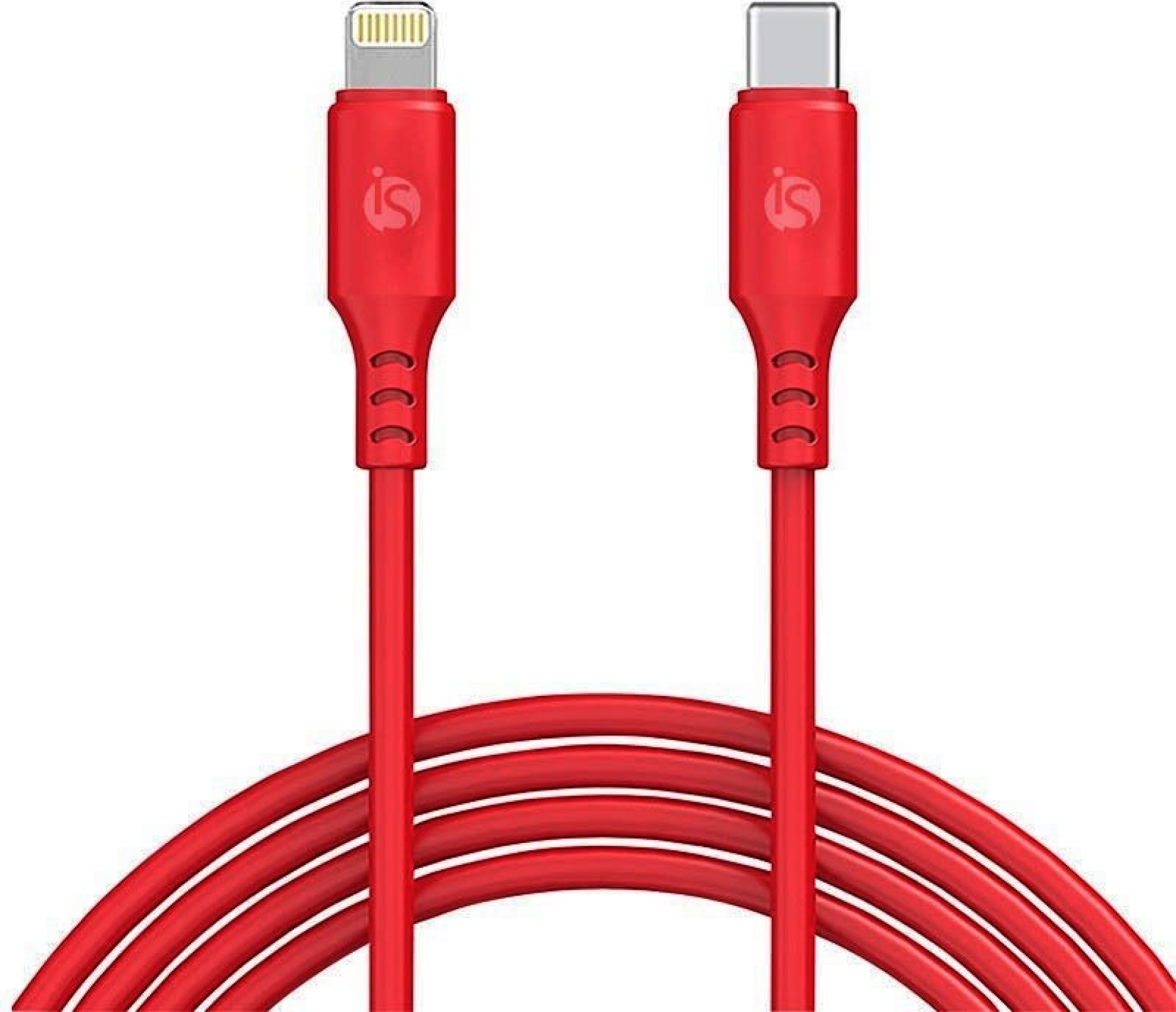 iS Cabo Silicone Líquido USB-C - Lightning 1 m - Vermelho