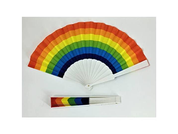 ABANICO PLASTICO BANDERA LGTB