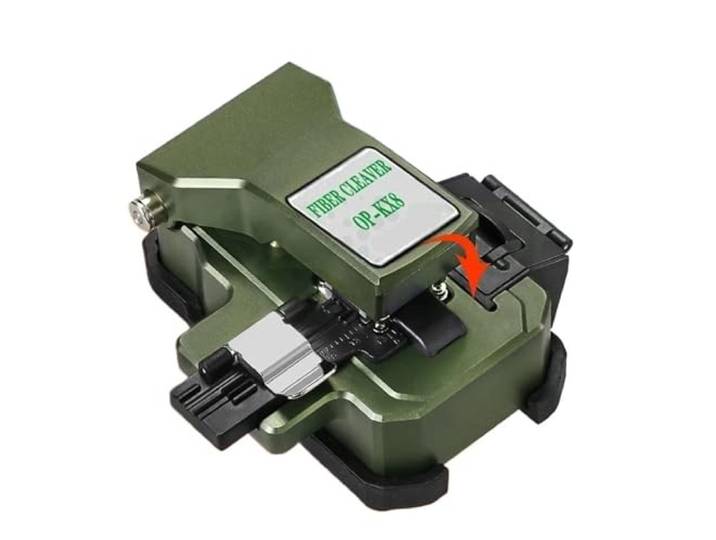 Glasfaser-Spaltwerkzeug, OP-KX8 Optische Faser Cleaver Automatische Fiber Kabel Schneiden FTTT Optic Messer Werkzeu die gleiche funktion mit AUA-X8(Green)