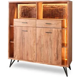 WOLFMÖBEL Highboard Hudson 2173 Holz Braun Akazie