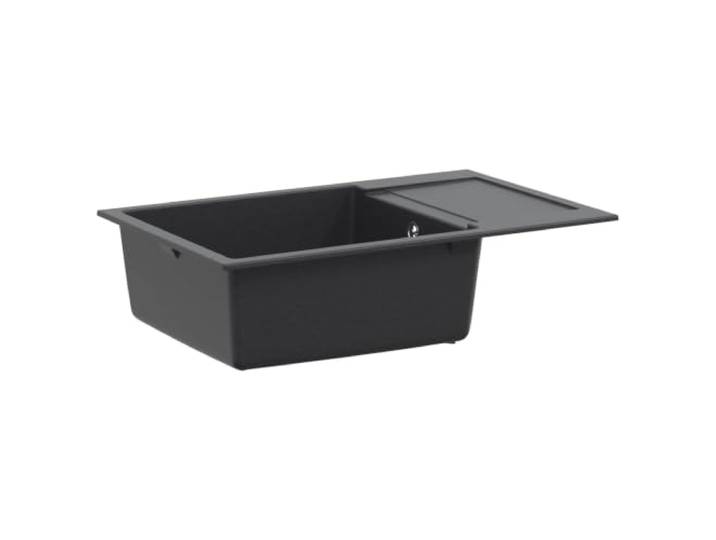 Xhnifbn Granit Küchenspüle Einbecken 78 x 50 cm Graphit Hitzebeständige Spüle für die moderne Küche, pflegeleichtes Verbundmaterial mit praktischem Siebkorb-Ablauf.