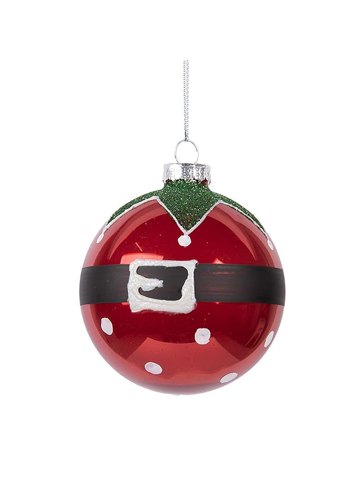Clayre & Eef 2er-Set: Christbaumkugeln in Rot - Ø 8 cm - onesize