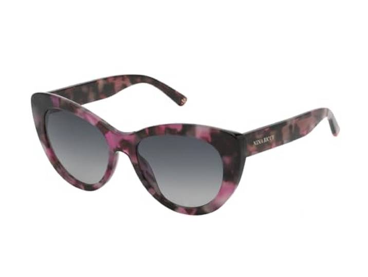 Nina Ricci Sunglasses SNR375 Shiny Transp.Violet Havana 53/18/140 Damesbril, Glanzend transparant violet Havana, 53/18/140