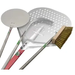 Giemme Spoleto – Zubehör für Pizzabäcker – Pizzaschaufel 36 cm mit 120 cm langem Griff und inkludiertem Zubehör