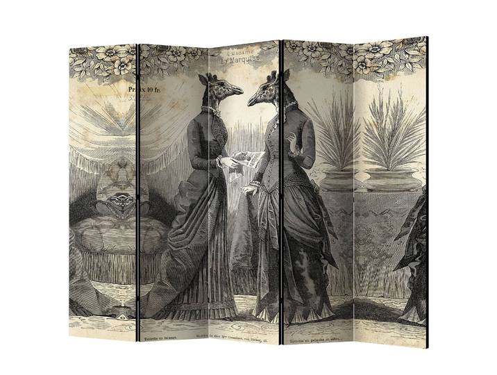 Paravent Conversation Polaire Beige 225 x 172 x 3cm 5 éléments