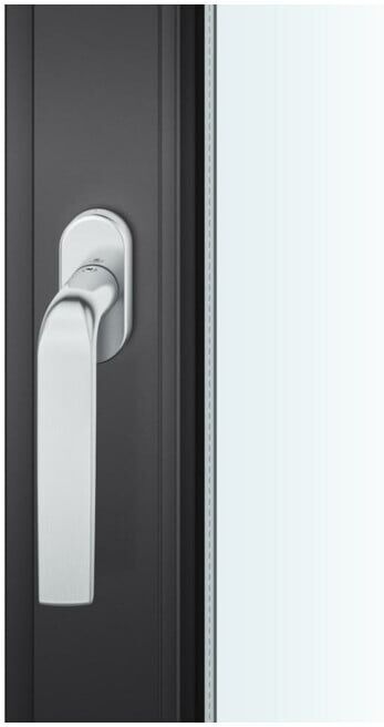 FSB Poignée de fenêtre ovale Rosace 7mm Tige 10mm Ergot Dépassement 24-38mm Acier inoxydable (0 34 1267 09039 6204)
