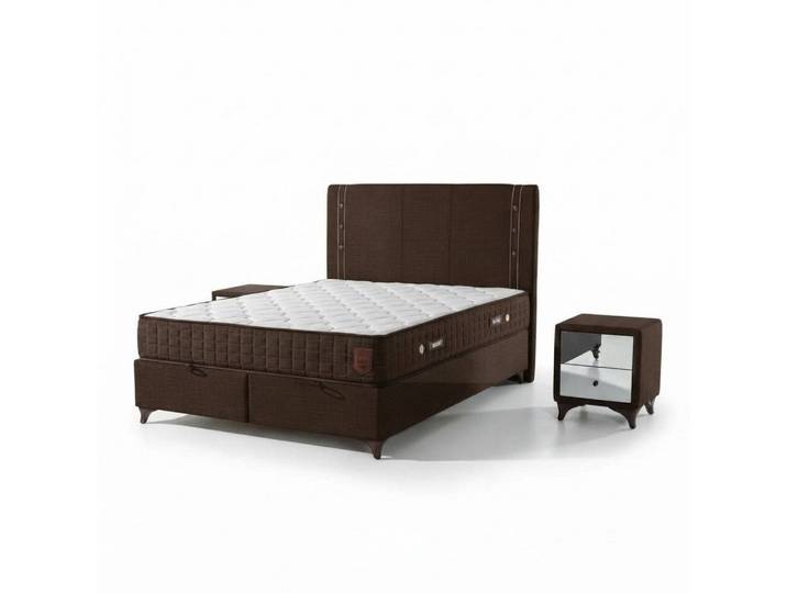 JVmoebel Boxspringbett Luxuriöses Boxspringbett Grau - Elegantes Design & Höchster Komfort, Made in Europe