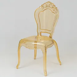 BISCOTTINI INTERNATIONAL ART TRADING Biscottini Stühle aus Polycarbonat – Gartenstuhl – Kunststoffstuhl für Küche und Esszimmer – Moderne Sessel – Ockerfarbener Schlafzimmersessel