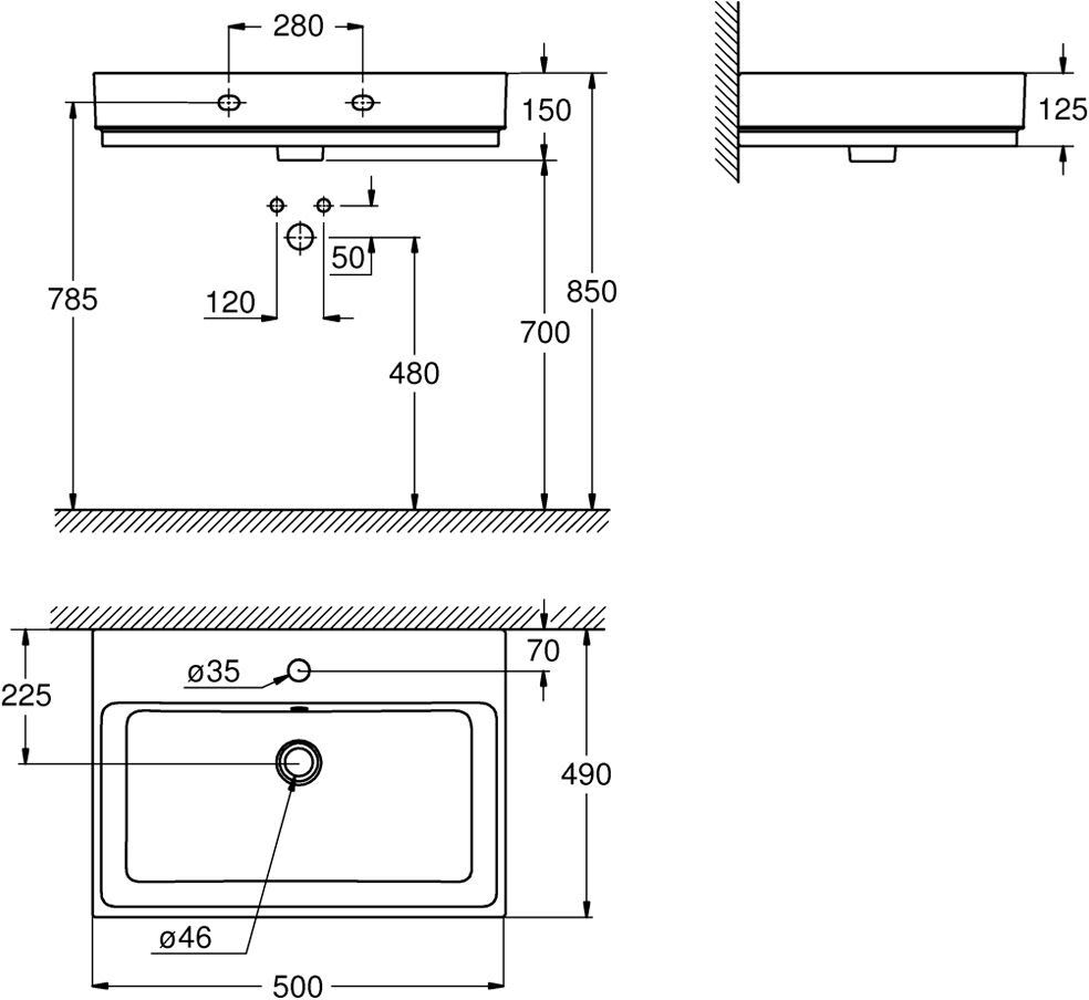 Grohe Cube Keramik Waschtisch 50 cm