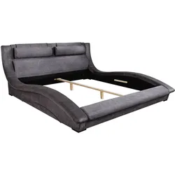 riess-ambiente Bett SWING 180x200cm grau Samt geschwungenes Rahmenbett
