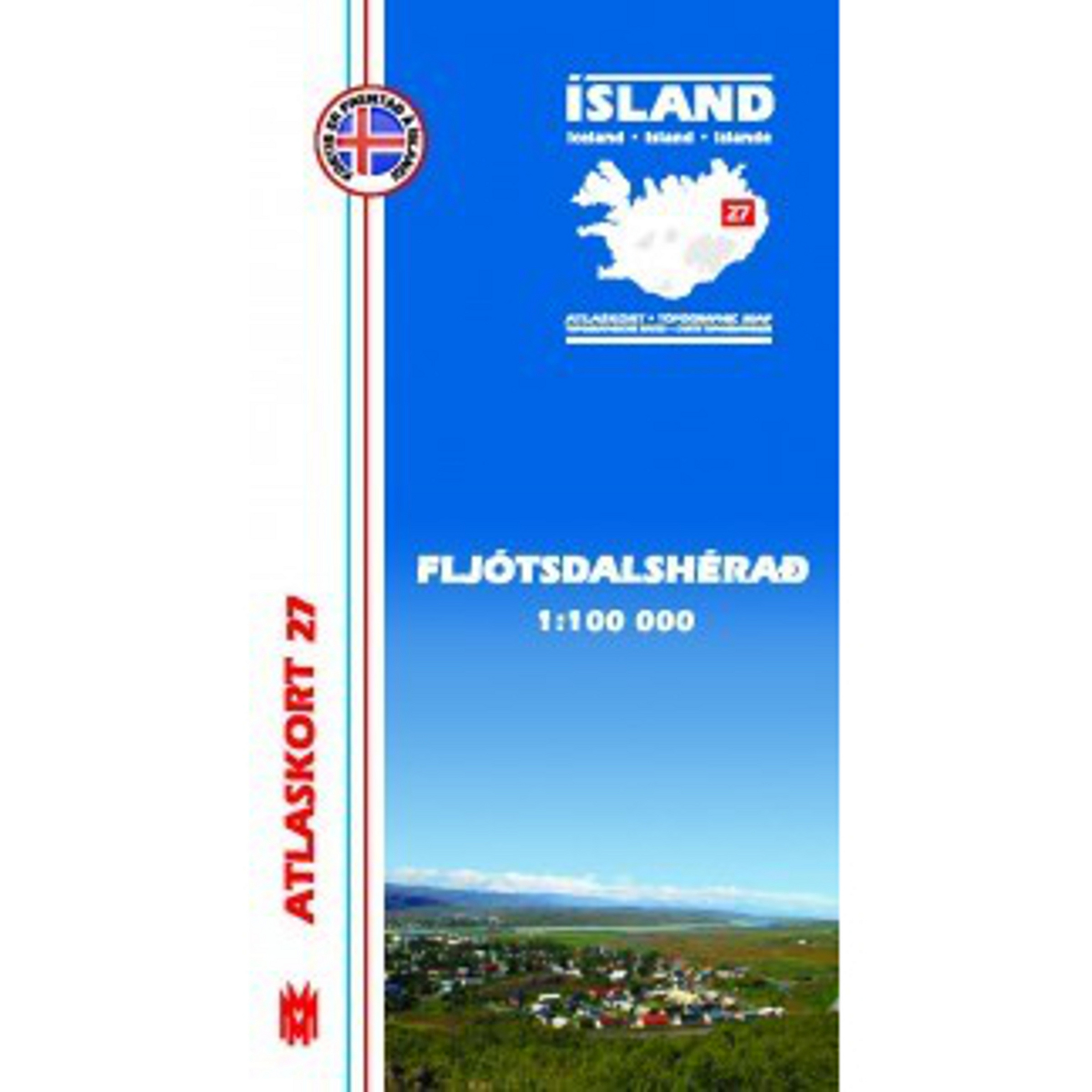 Mal og menning Island Atlaskort 27 Fljotsdalsherad Topografische Karten