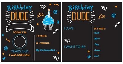 RoomMates Birthday Dude Chalkboard
