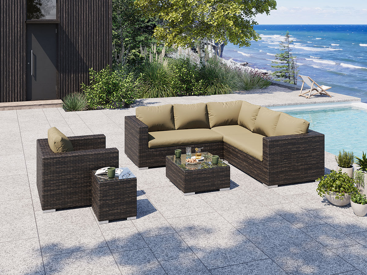 Moonlight Living Loungesæt I Brunmix Polyrattan