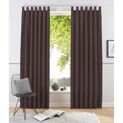 Vorhang OTTO HOME "Raja mit Schlaufen, 2er Pack, blickdicht, Topseller" Gr. 4, braun, B:140cm H:245cm, Polyester, Recyceltes Material, Gardinen, 2er-Set, Bestseller, einfarbig, modern, pflegeleichte Mikrofaser