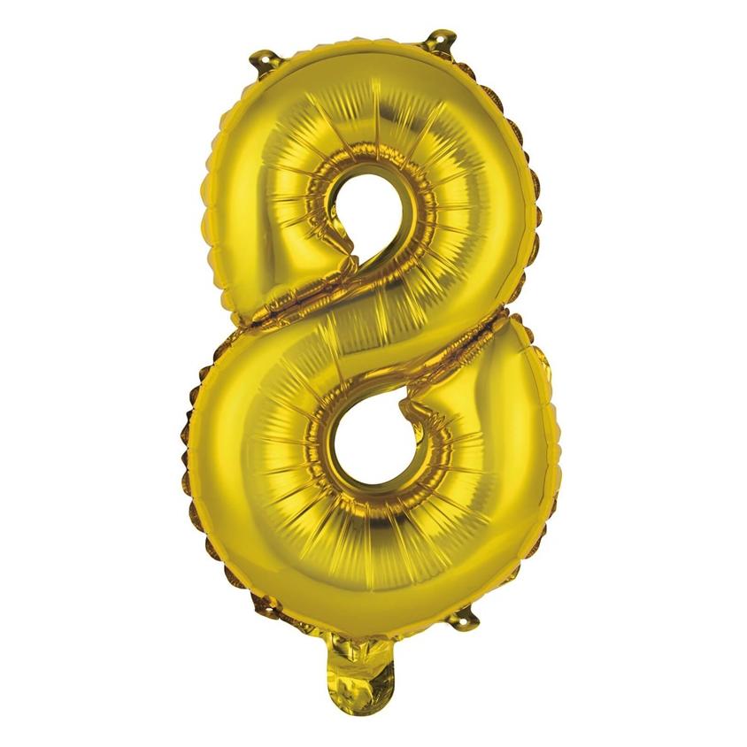 Amscan Folienballon Mini Zahl 8 gold (5x) (9909686)