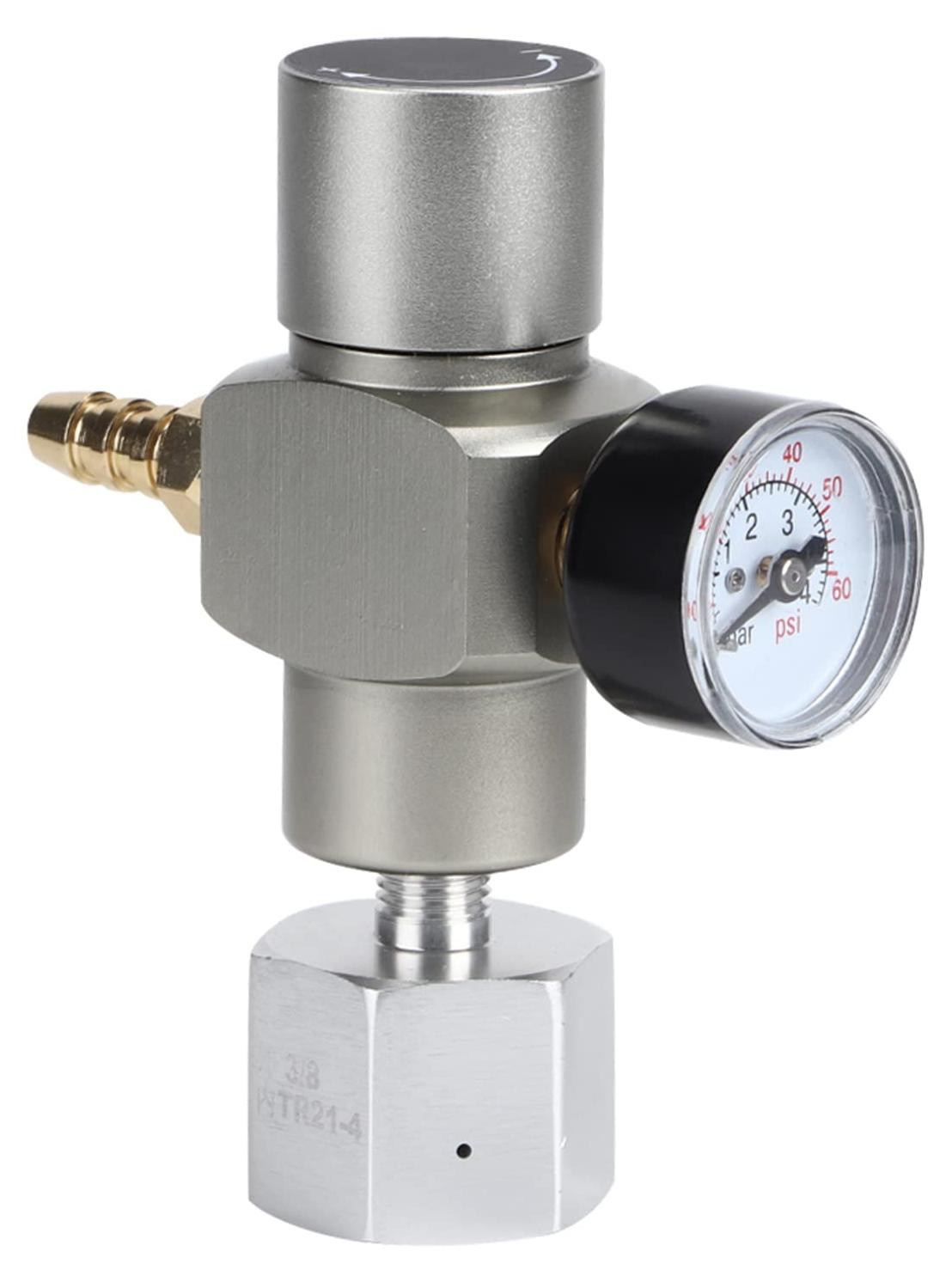 Dripio 2-in-1 mini CO2-drukregelaar met manometer, aansluiting 3/8 naar TR21.4