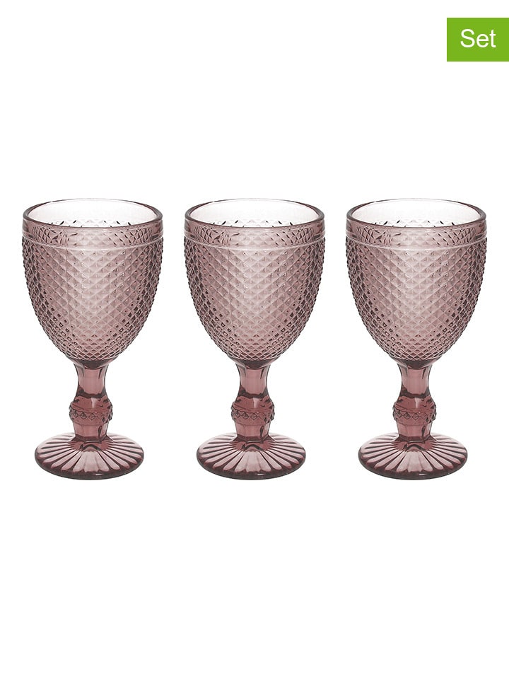 Tognana 3er-Set: Gläser "Diamante" in Rosa - 280 ml - onesize